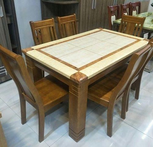 Bộ bàn ăn mặt đá chữ nhật GR012 4 Bộ bàn ăn mặt đá chữ nhật GR012