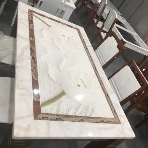 Bộ bàn ăn mặt đá 3D khập khẩu GR 040 11 Bộ bàn ăn mặt đá 3D khập khẩu GR 040