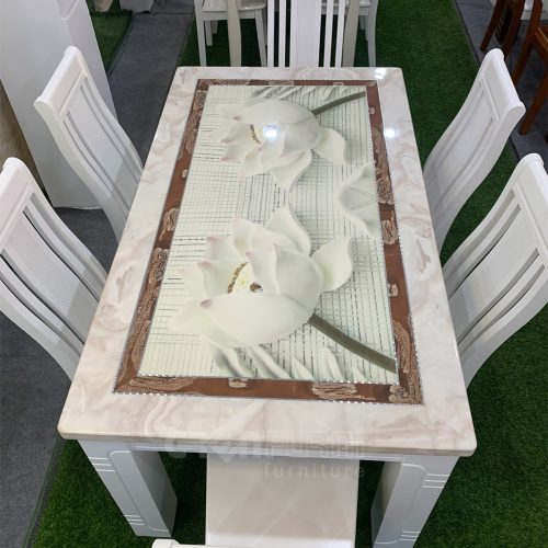 Bộ bàn ăn mặt đá 3D khập khẩu GR 040 10 Bộ bàn ăn mặt đá 3D khập khẩu GR040