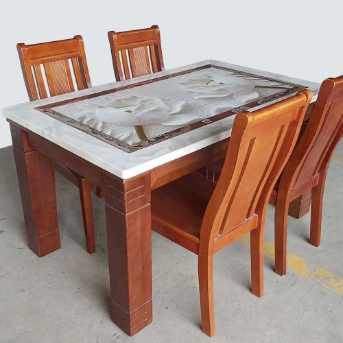 Bộ bàn ăn mặt đá 3D khập khẩu GR 040 13 Bộ bàn ăn mặt đá 3D khập khẩu GR 040