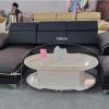 Bàn trà mặt đá 1m2 Oval hàng nhập khẩu GR 007