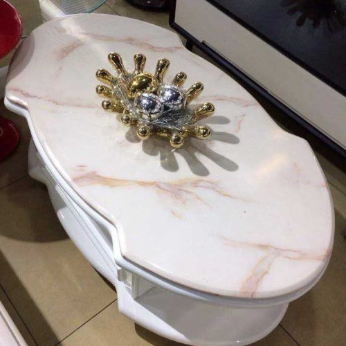 Bàn trà mặt đá 1m2 Oval hàng nhập khẩu GR 007