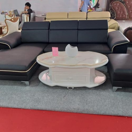 Bàn trà mặt đá 1m2 Oval hàng nhập khẩu GR 007