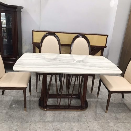 Bộ bàn ăn mặt đá 6 ghế bọc nệm cao cấp nhập khẩu GR065 5 Bộ bàn ăn mặt đá 6 ghế bọc nệm cao cấp nhập khẩu GR065