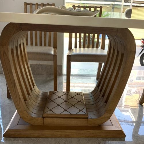 Bộ Bàn Ăn Mặt Đá Cao Cấp 6 Ghế Bọc Nệm Nhập Khẩu GR088