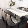 Bộ bàn ăn mặt đá cao cấp 6 ghế bọc nệm nhập khẩu GR305