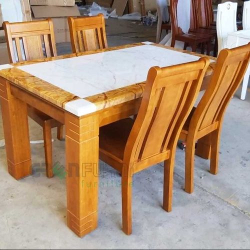 Bộ bàn ăn mặt đá chữ nhật GR 031