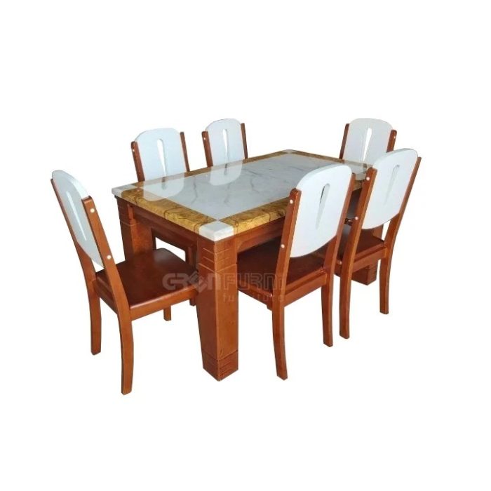 Bộ bàn ăn mặt đá chữ nhật GR 031