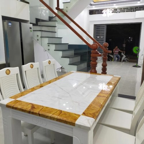 Bộ Bàn Ăn Mặt Đá Chữ Nhật GR042 7 Bộ Bàn Ăn Mặt Đá Chữ Nhật GR042