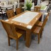 Bộ Bàn Ăn Mặt Đá Chữ Nhật GR042
