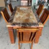 Bộ bàn ăn mặt đá chữ nhật GR061