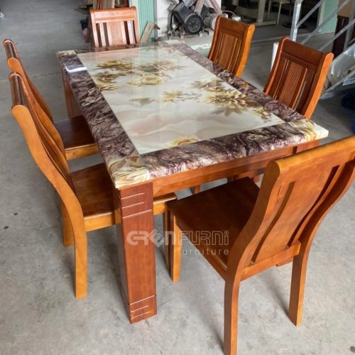 Bộ bàn ăn mặt đá GR062 4 Bộ bàn ăn mặt đá GR062