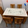 Bộ bàn ăn mặt đá hoa 3D GR 034