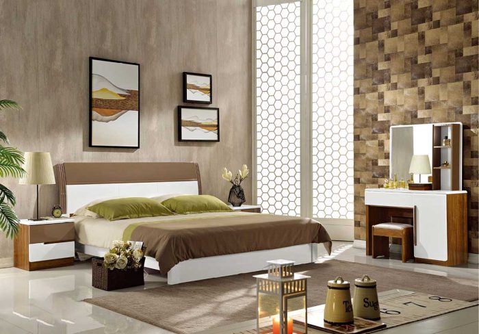 Bộ giường tủ hiện đại nhập khẩu GR 1803