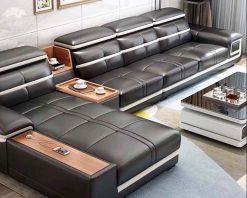 Bộ sofa góc L da cao cấp GR137