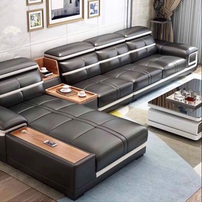 Bộ sofa góc L da cao cấp GR137