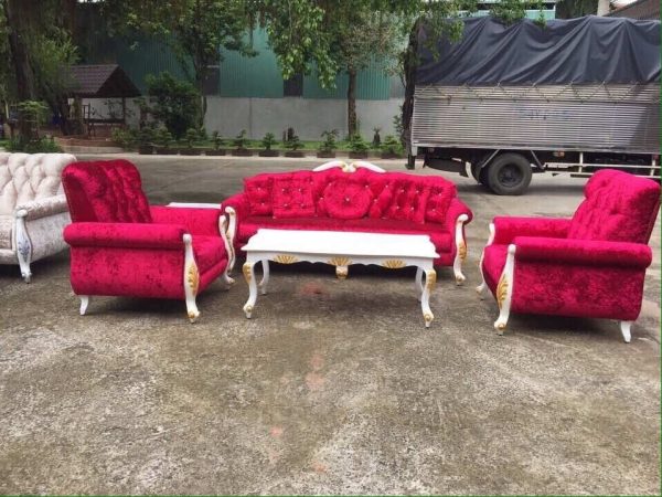 Bộ sofa nệm da cao cấp cổ điển GR Louis01