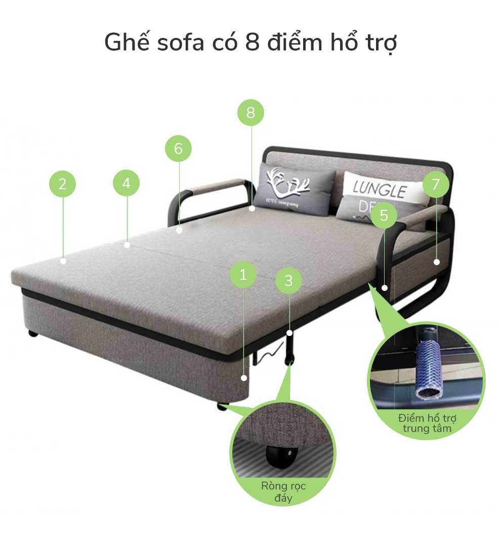 Bộ Sofa Vải Đa Năng Nhập Khẩu GR-903C