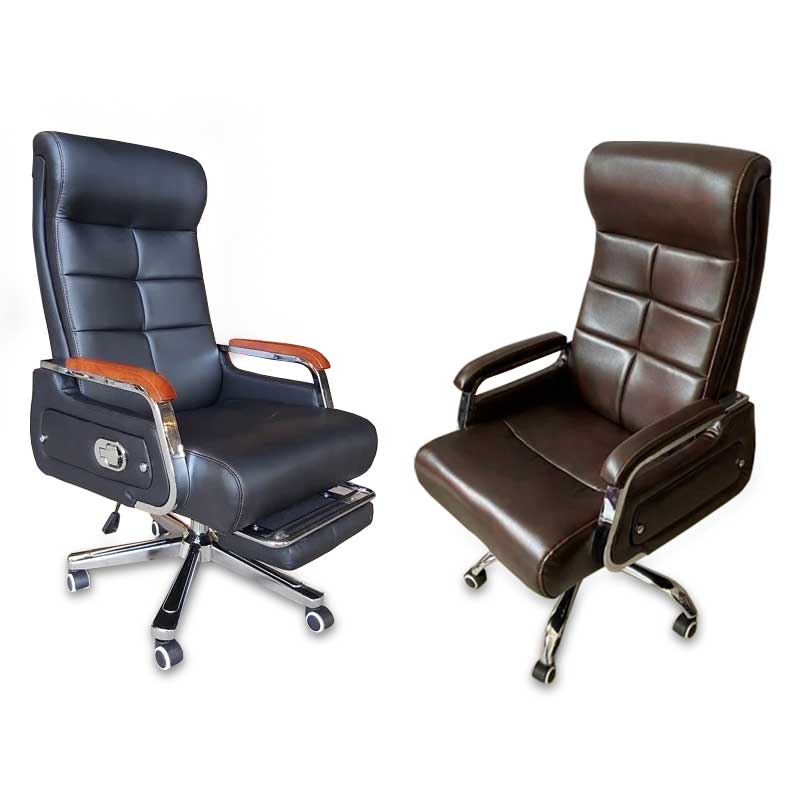 Ghế trường phòng da nhập khẩu có gác chân GR108