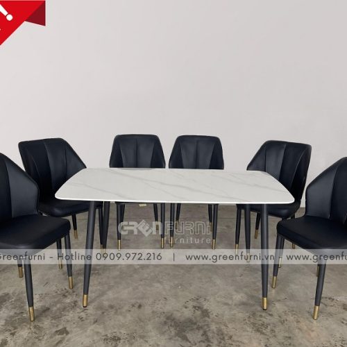 Bộ bàn ăn mặt đá hiện đại nhập khẩu GR001A 5 gr 001A 1 2