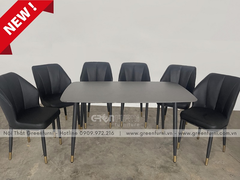 Bộ bàn ăn mặt đá hiện đại nhập khẩu GR001A 6 Bộ bàn ăn mặt đá hiện đại nhập khẩu GR001A