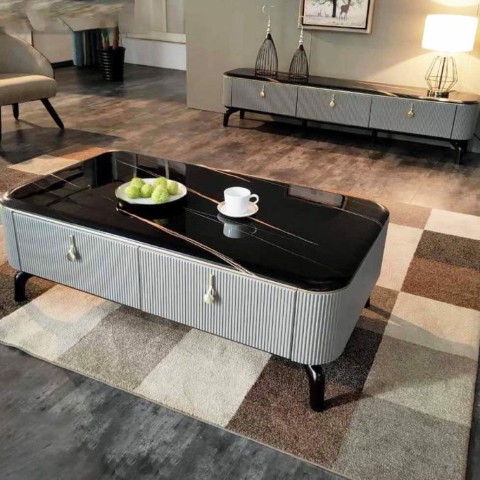 Set bàn trà kệ tivi mặt đá nhập khẩu GR 920