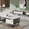 Set Bàn Trà Kệ Tivi Mặt Đá Nhập Khẩu GR033