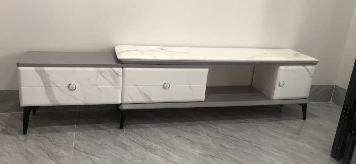 set bàn trà kệ tivi mặt đá nhập khẩu GR078