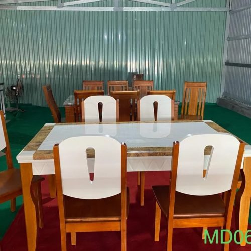 Bộ bàn ăn mặt đá chữ nhật GR PRADO065 3 Bộ bàn ăn mặt đá chữ nhật GR PRADO065