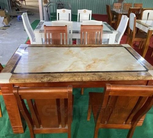 Bộ bàn ăn mặt đá chữ nhật GR TURINI064 4 Bộ bàn ăn mặt đá chữ nhật GR TURINI064