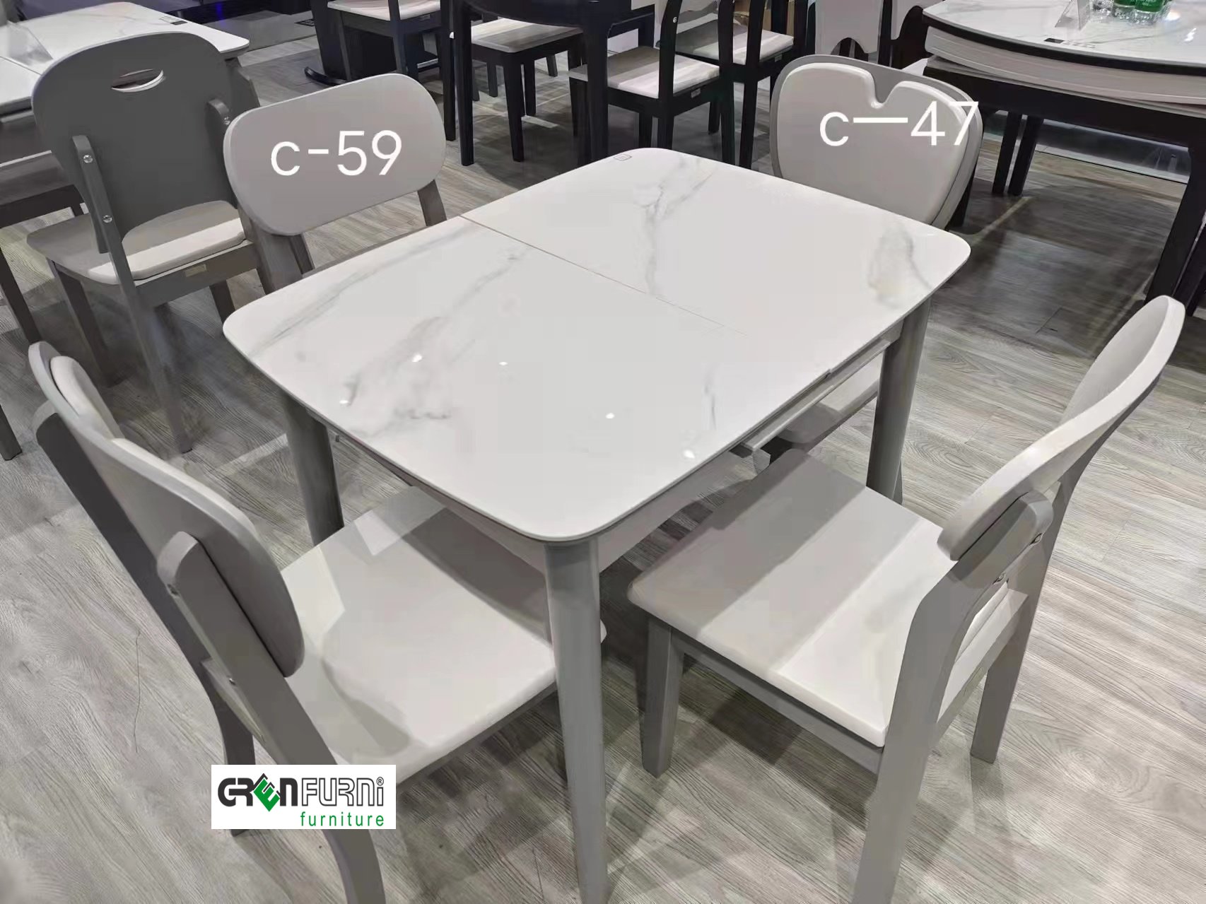Bộ bàn ăn mặt đá thông minh nhập khẩu GR030