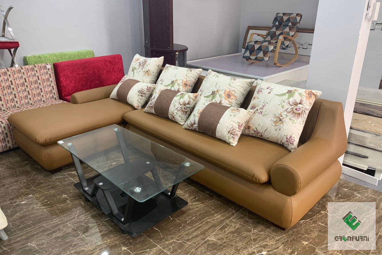 Bộ sofa góc thư giãn da cao cấp GR104
