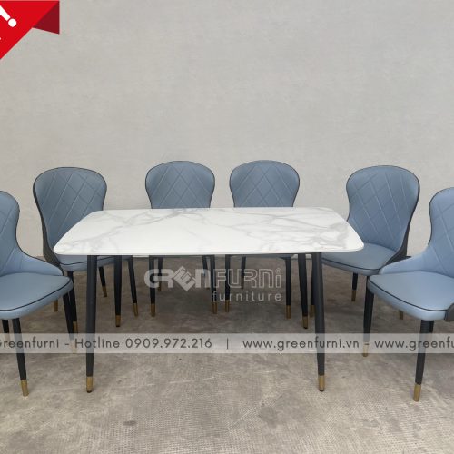 Bộ bàn ăn hiện đại ghế bọc nệm GR C01-XAM 7 a12eabbb2f1ffe41a70e
