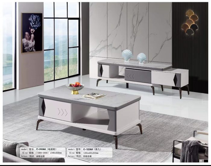 Bàn trà mặt đá hiện đại nhập khẩu GR236