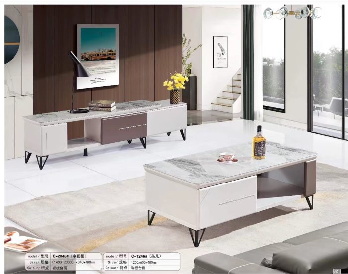 Bàn trà mặt đá hiện đại nhập khẩu GR246