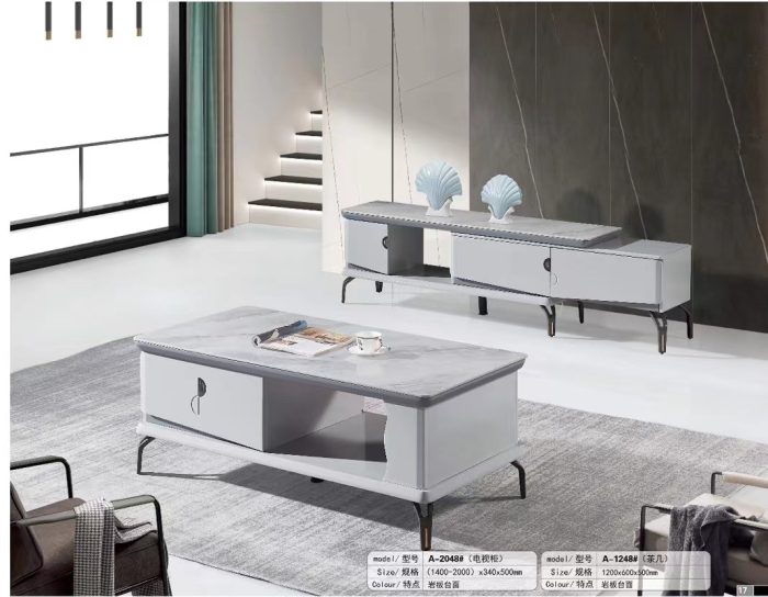 Bàn trà mặt đá hiện đại nhập khẩu GR248