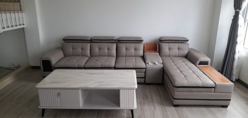 bộ sofa góc thư giãn da cao cấp gr124