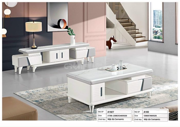 Set Bàn Trà Kệ Tivi Cao Cấp Nhập Khẩu GR183