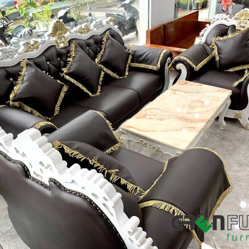 Bộ sofa da tân cổ điển cao cấp GR-LUOIS08 8 Bộ sofa da tân cổ điển cao cấp GR-LUOIS08