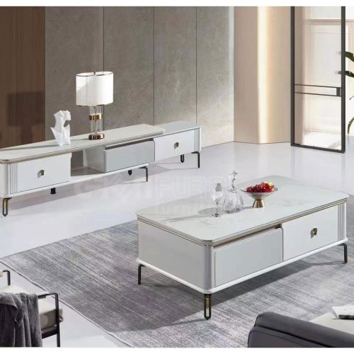 Set Bàn Trà Kệ Tivi Mặt Đá Nhập Khẩu GR813