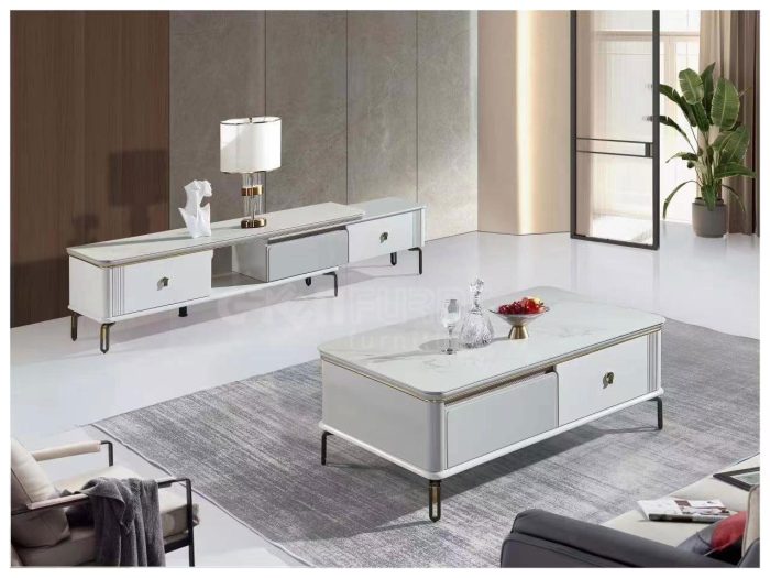 Set Bàn Trà Kệ Tivi Mặt Đá Nhập Khẩu GR813