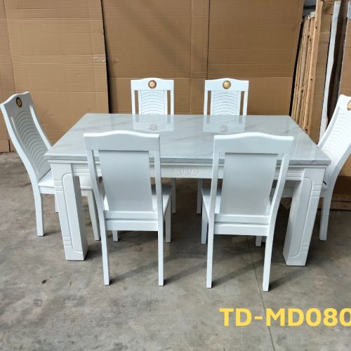 Bộ bàn ăn gỗ tự nhiên mặt đá cao cấp GR080 9 bo ban an go tu nhien mat da cao cap 080 3