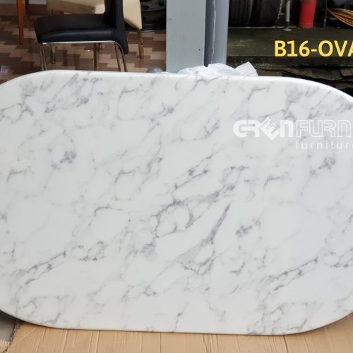 Bộ bàn ăn gỗ tự nhiên OVAL mặt đá - GR08 7 bo ban an mat go oval08 3