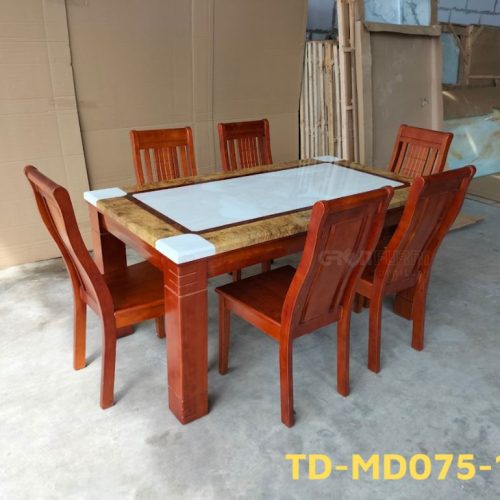 Bộ bàn ăn mặt đá nhập khẩu GR075 8 bo ban an nhap khau gr075