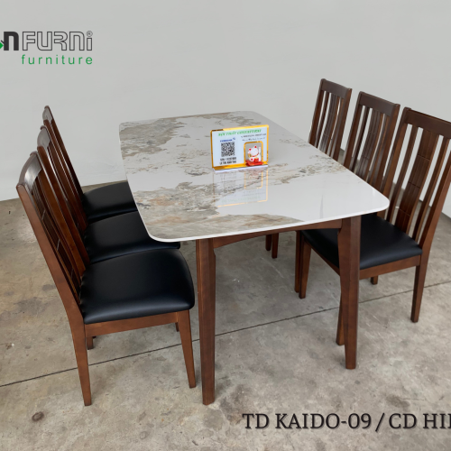 Bàn ăn gỗ mặt đá Ceramic 6 ghế GR-KAIDO 09 5 KAIDO 09 HIRO 09 4