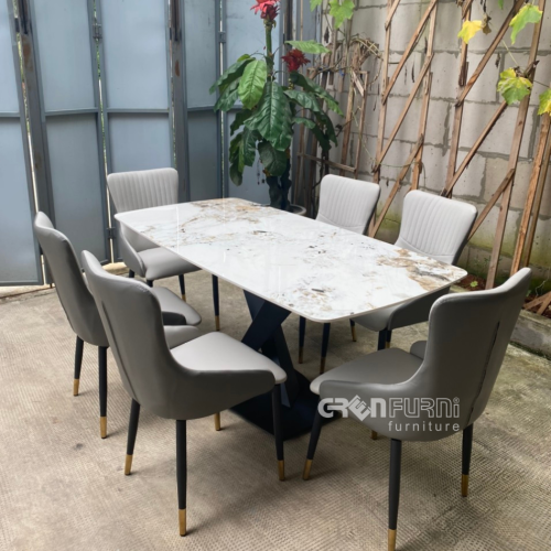 Bộ bàn ăn mặt đá mặt đá Ceramic GR012 5 TD60012 1