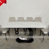 Bộ bàn ăn mặt đá Ceramic chân sắt hiện đại GR023