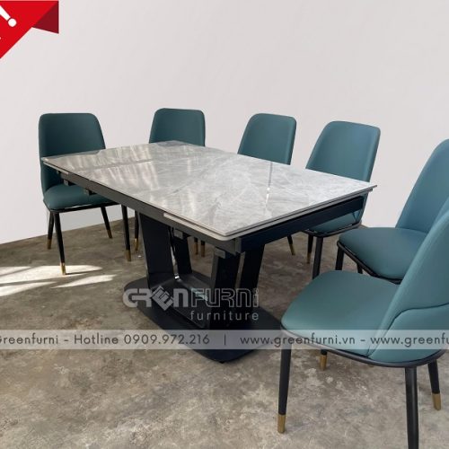 Bộ bàn ăn thông minh mặt đá Ceramic chân sắt sơn tĩnh điện GR019 5 td 60019 20 2