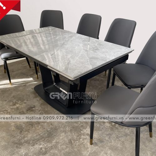 Bộ bàn ăn thông minh mặt đá Ceramic chân sắt sơn tĩnh điện GR019 7 td 60019 20 4