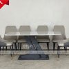 Bộ bàn ăn mặt đá Ceramic chân sắt chữ Z GR022